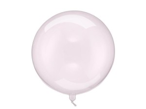 BALON KULA TRANSPARENTNY RÓŻ 40CM