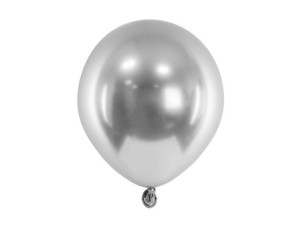 BALONY GLOSSY 12CM 50SZT SREBRNY