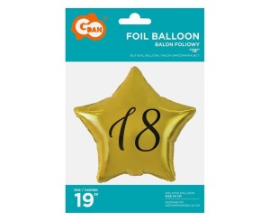 BALON FOLIOWY 18-STKA GWIAZDA ZŁOTA