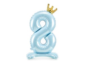 STOJĄCY BALON FOLIOWY 8 BŁĘKITNY 84CM