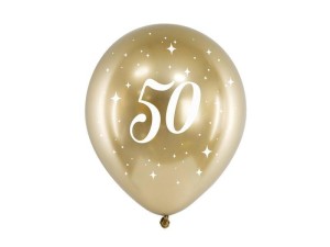 BALONY GLOSSY 50-TKA 30CM ZŁOTE 6SZT