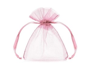 WORECZKI Z ORGANZY RÓŻOWY 10CM 10SZT, PARTYDECO