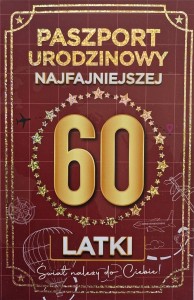 KARNET URODZINY 60 NOWY PASZPORT DAMSKIE