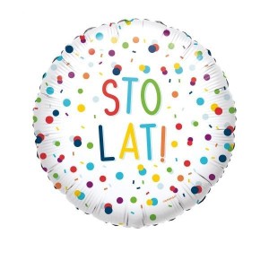 BALON FOLIOWY CONFETTI BIRTHDAY STO LAT 43 CM
