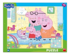 PUZZLE RAMKOWE ŚWINKA PEPPA RODZINA 40EL