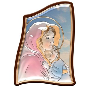 OBRAZEK SREBRNY MARYJA Z DZIECIĄTKIEM 10X7,5CM