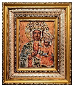 OBRAZ HAFTOWANY MATKA BOŻA CZĘSTOCHOWSKA 38X32CM