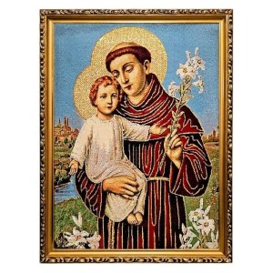 OBRAZ HAFTOWANY ŚW. ANTONI 42/32CM