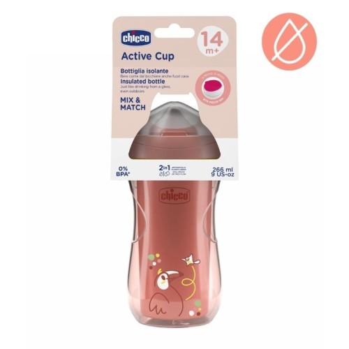 Kubek niekapek termiczny 266ml brzoskwiniowy 14m+