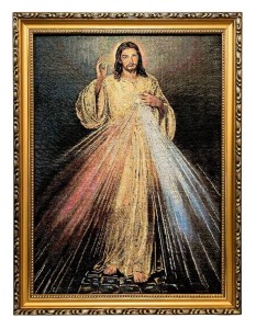 OBRAZ HAFTOWANY JEZUS MIŁOSIERNY 42X32CM