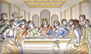 OBRAZ SREBRNY OSTATNIA WIECZERZA 12/20CM