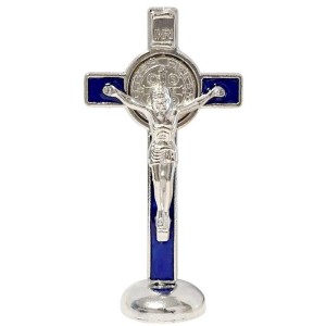 KRZYŻ STOJĄCY NIEBIESKI 8CM