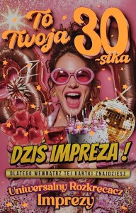 277 KARNET JCX NA 30 URODZINY DLA KOBIETY Z GRĄ...