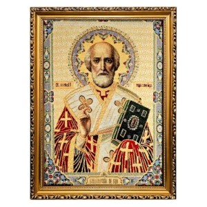 OBRAZ HAFTOWANY ŚW. MIKOŁAJ 32/42CM