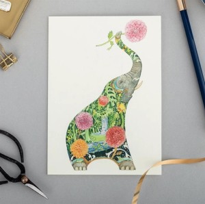 KARNET A085 B6 + KOPERTA SŁOŃ Z KWIATAMI