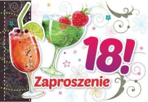 ZAPROSZENIE ZZ-038 URODZINY 18 DRINKI (5 SZT.)