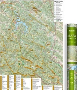 MAPA ZDRAPKA - BIESZCZADY 1:75 000, PRACA ZBIOROWA