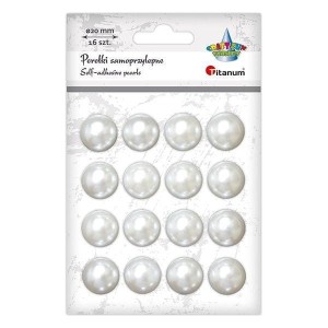PEREŁKI SAMOPRZYLEPNE 20MM PERŁOWE 16SZT