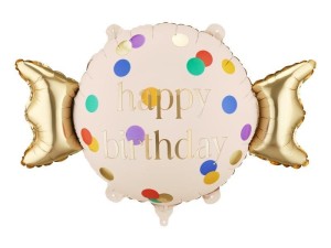 BALON FOLIOWY CUKIEREK HAPPY BIRTHDAY 61X37CM