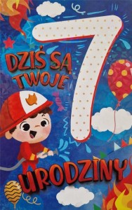 KARNET URODZINY 7 CHŁOPIEC