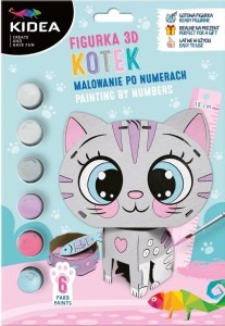 FIGURKA 3D MALOWANIE PO NUMERACH KOTEK KIDEA