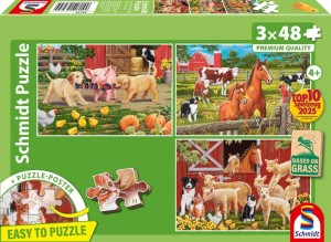 PUZZLE 3X48 ZWIERZĘTA NA FARMIE, SCHMIDT