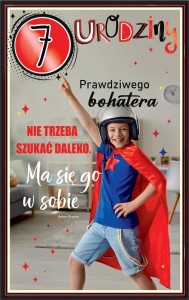 KARTKA OKOLICZNOŚCIOWA URODZINY 7 CHŁOPIEC