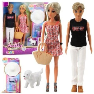 LALKI ANLILY DZIEWCZYNA Z CHŁOPAKIEM I AKCESORIAMI