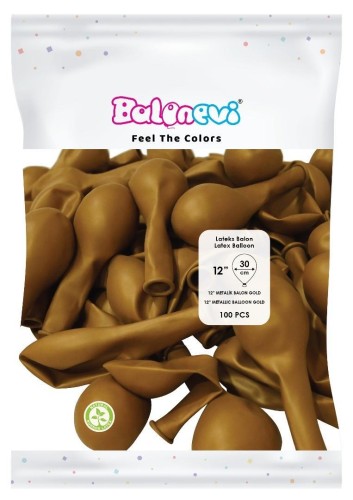 Balony lateksowe Metallic złote 25cm 100szt