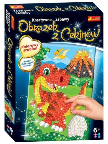 Obrazek z cekinów. Dinozaur Trex, Ranok-Creative