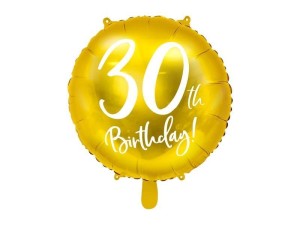 BALON FOLIOWY 30TH BIRTHDAY 45CM ZŁOTY