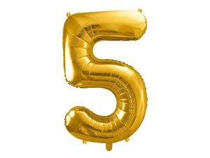 BALON FOLIOWY 5 86CM ZŁOTY