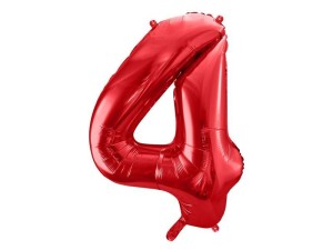 BALON FOLIOWY 4 CZERWONY 86CM