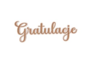 DREWNIANY NAPIS - GRATULACJE 5SZT BIAŁY