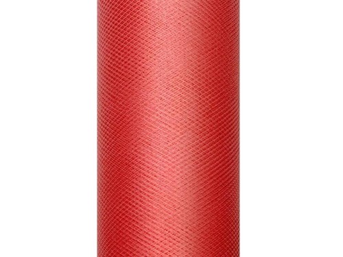 Tiul gładki czerwony 0,3x9m