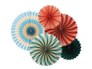 ROZETY DEKORACYJNE CYRK 26-43CM 5SZT
