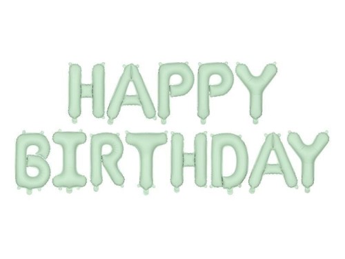 Balon foliowy Happy Birthday 340x35cm zieleń