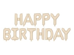 BALON FOLIOWY HAPPY BIRTHDAY 340X35CM BEŻ