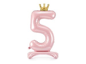 STOJĄCY BALON FOLIOWY 5 JASNY RÓŻ 84CM