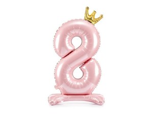 STOJĄCY BALON FOLIOWY 8 JASNY RÓŻ 84CM