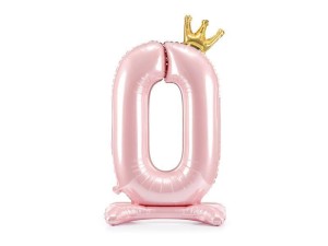 STOJĄCY BALON FOLIOWY 0 JASNY RÓŻ 84CM