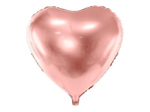 BALON FOLIOWY SERCE 61CM RÓŻOWE ZŁOTO