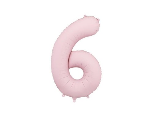 Balon foliowy cyfra 6 86cm jasny różowy