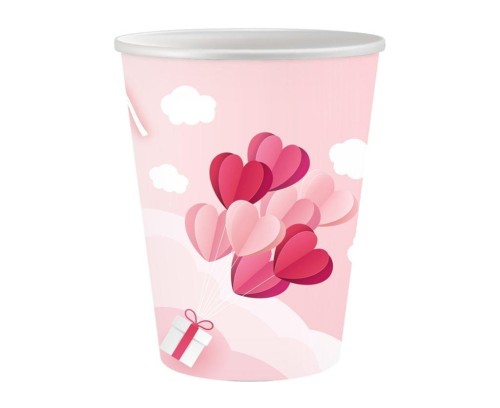 Kubeczki papierowe Love 250ml 6szt