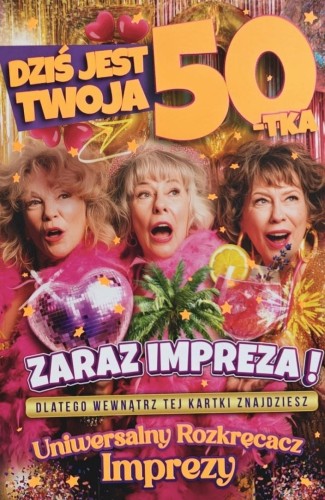 281 Karnet JCX na 50 urodziny dla kobiety z grą...