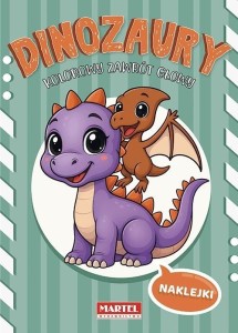 KOLOROWY ZAWRÓT GŁOWY DINOZAURY Z NAKLEJKAMI