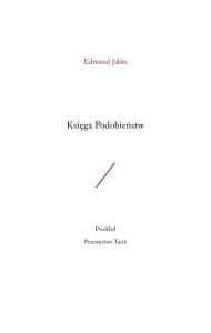 KSIĘGA PODOBIEŃSTW, EDMOND JABES
