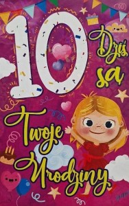 KARNET URODZINY 10 DZIEWCZYNKA