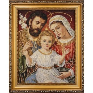 OBRAZ HAFTOWANY ŚW. RODZINA 27,5X22CM