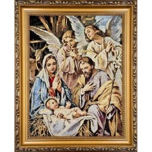OBRAZ HAFTOWANY SZOPKA BETLEJEMSKA 27,5X22CM